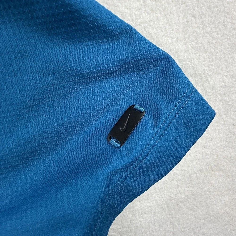 Nike Shirt Mens Medium Blue Tiger Woods TW Vapor Blade Collar Golf Polo BV9219 - Picture 4 of 11